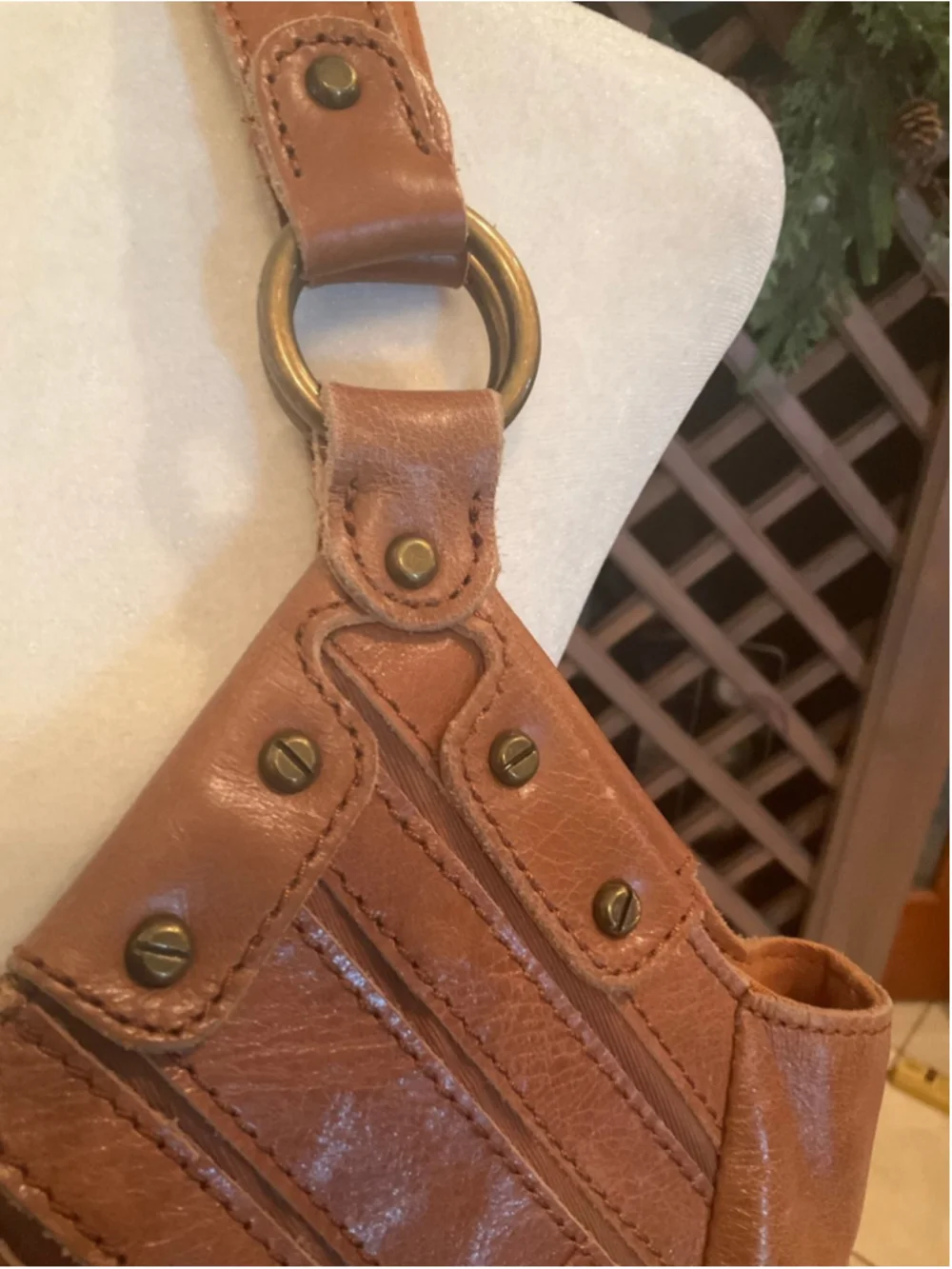 The Sak Brown Leather Patchwork Shoulder Bag Boho Hobo Purse - Picture 3 of 10